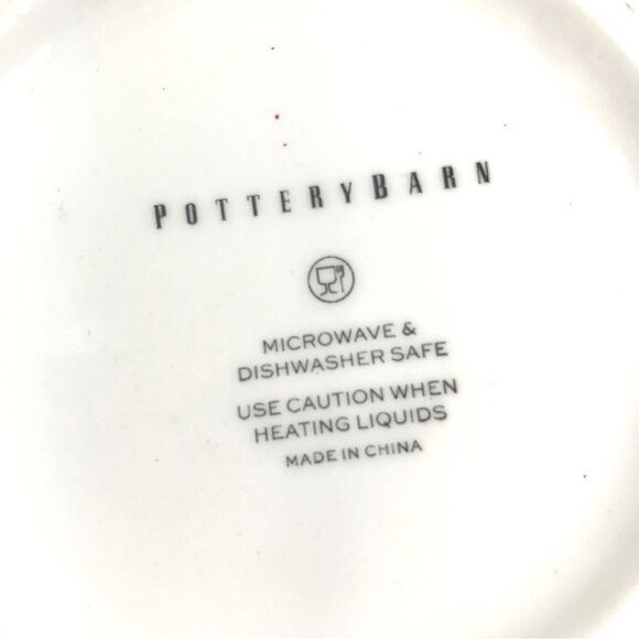 Pottery Barn White Red Stewart Plaid Alphabet Monogram S Stoneware Holiday Mug - Picture 12 of 13